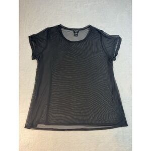 Hot Topic Sheer Mesh Cover Up Shirt Black‎ 3X xxl Goth Grunge Witch